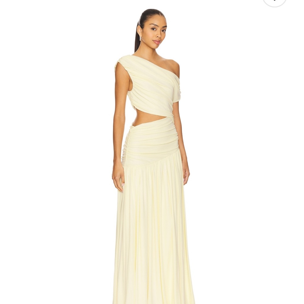 House of Harlow 1960 Butter Yellow One-Shoulder Dress